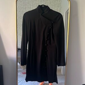 Tadashi long sleeve lace open back high neck mini dress